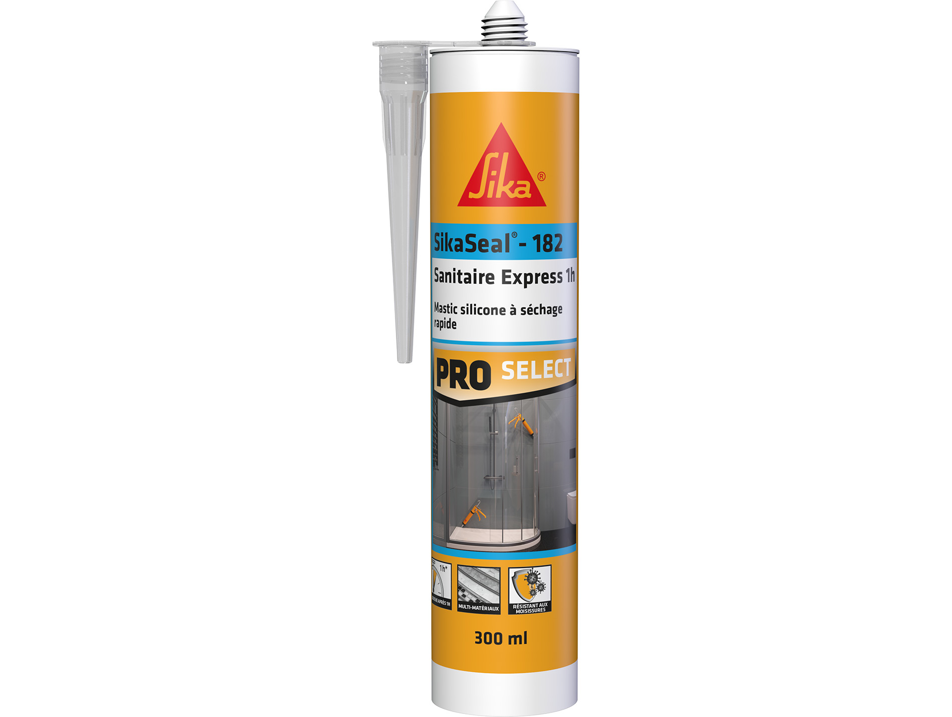 Mastic silicone spécial sanitaire SIKA SikaSeal 182 blanc 300ml